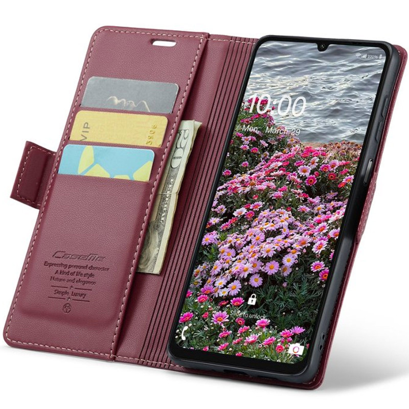 Купить Кожаный чехол-книжка CaseMe Nappa leather для Xiaomi Redmi Note 15 4G/5G (EU) / Poco M8 5G (Red) на vchehle.ua