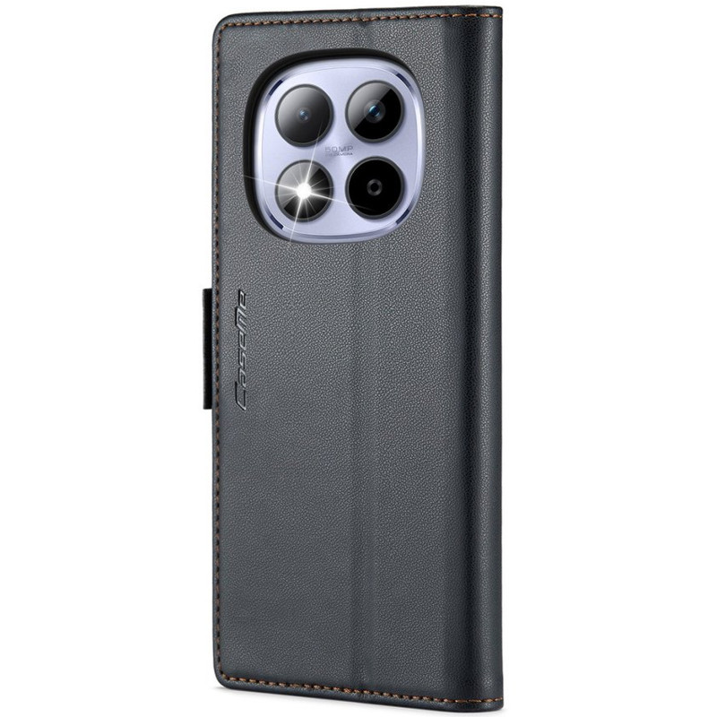 Фото Шкіряний чохол-книжка CaseMe Nappa leather на Xiaomi Redmi Note 15 Pro 4G (Black) на vchehle.ua