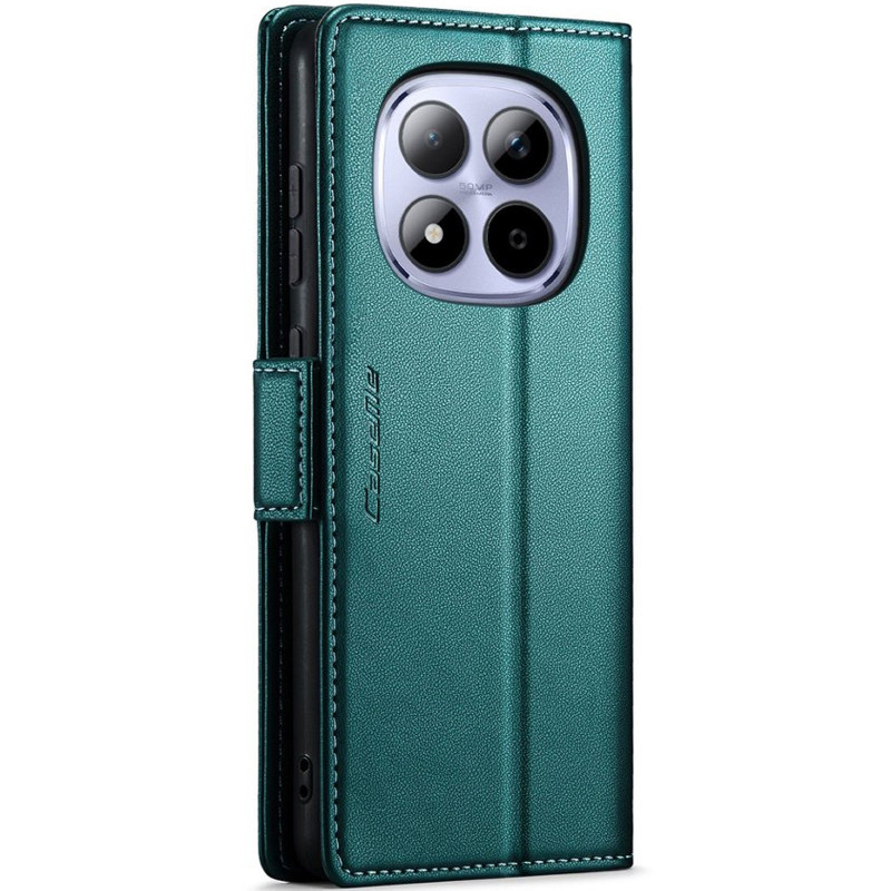 Фото Шкіряний чохол-книжка CaseMe Nappa leather на Xiaomi Redmi Note 15 Pro 4G (Green) на vchehle.ua