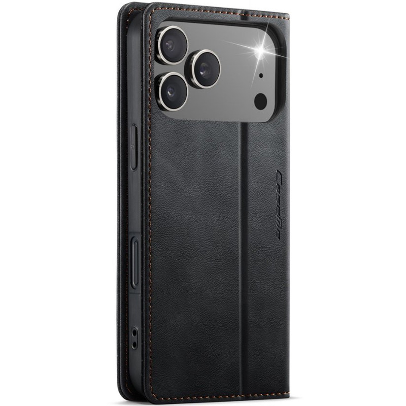 Фото Кожаный чехол-книжка CaseMe Velvet Matte для Apple iPhone 17 Pro / 18 Pro (6.3") (Black) на vchehle.ua