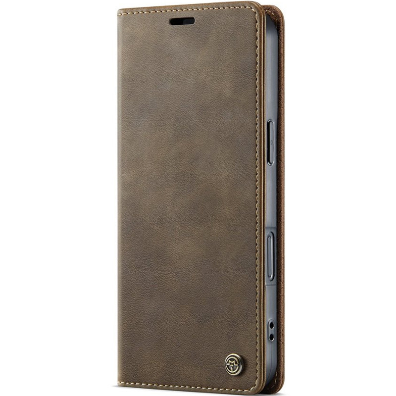Кожаный чехол-книжка CaseMe Velvet Matte для Apple iPhone 17 Pro / 18 Pro (6.3") (Coffee)