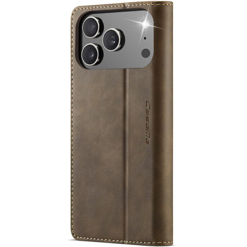 Фото Кожаный чехол-книжка CaseMe Velvet Matte для Apple iPhone 17 Pro / 18 Pro (6.3") (Coffee) в магазине vchehle.ua