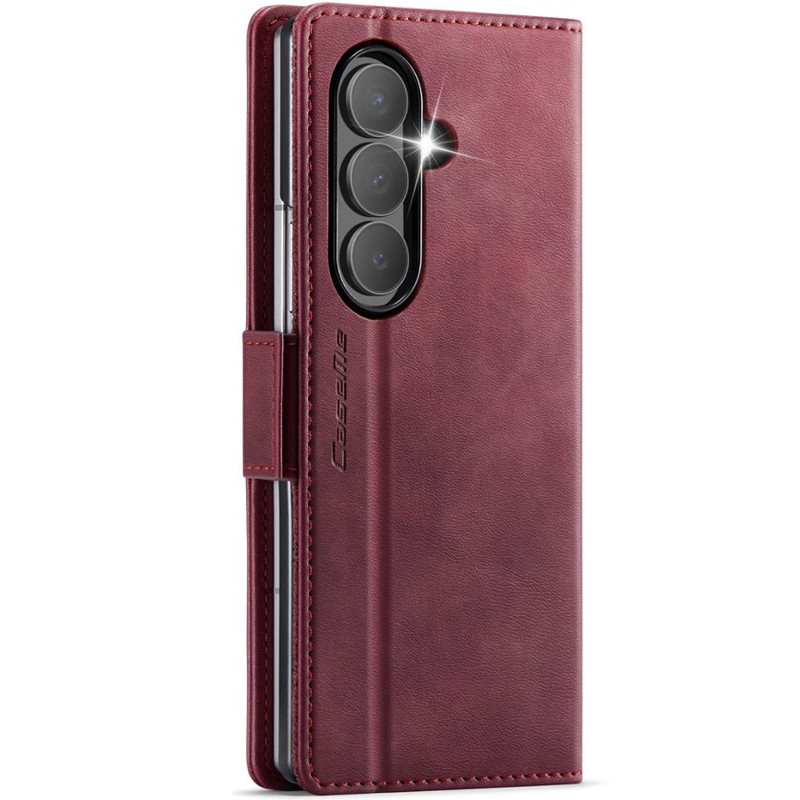 Фото Кожаный чехол-книжка CaseMe Velvet Matte для Samsung Galaxy Z Fold7 (Red) на vchehle.ua