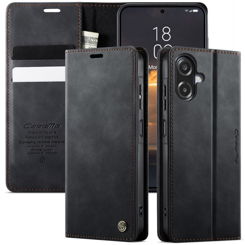 Фото Шкіряний чохол-книжка CaseMe Velvet Matte для Samsung Galaxy A07 4G / A08 / A06 (Black) в маназині vchehle.ua