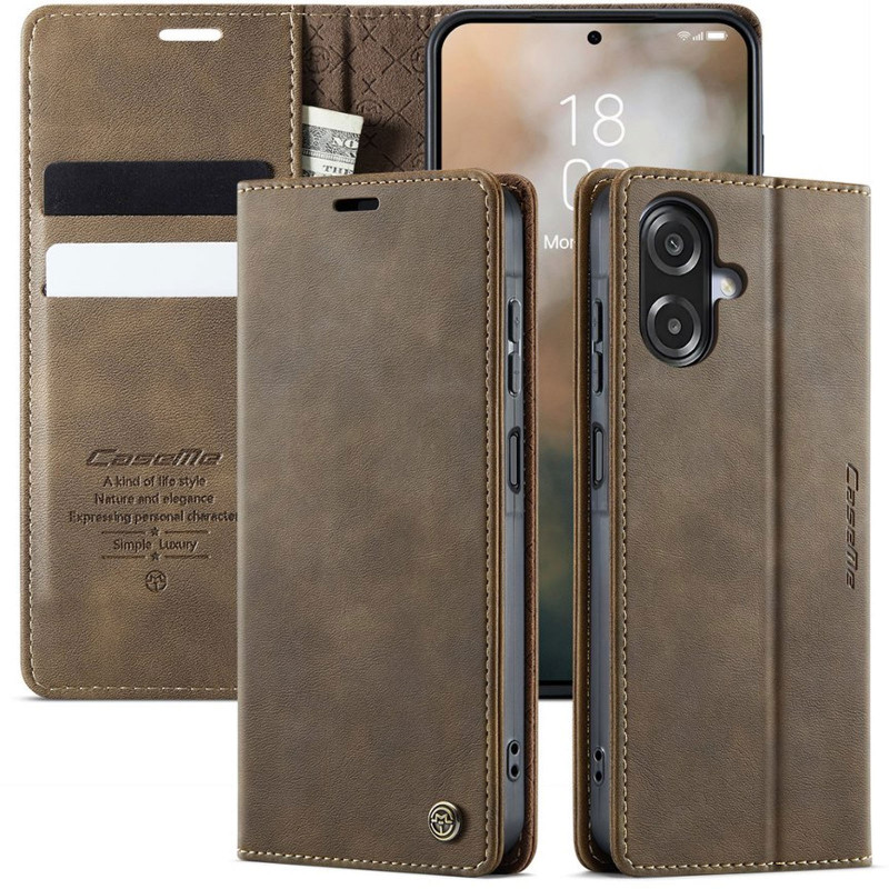 Фото Шкіряний чохол-книжка CaseMe Velvet Matte для Samsung Galaxy A07 4G / A08 / A06 (Coffee) в маназині vchehle.ua
