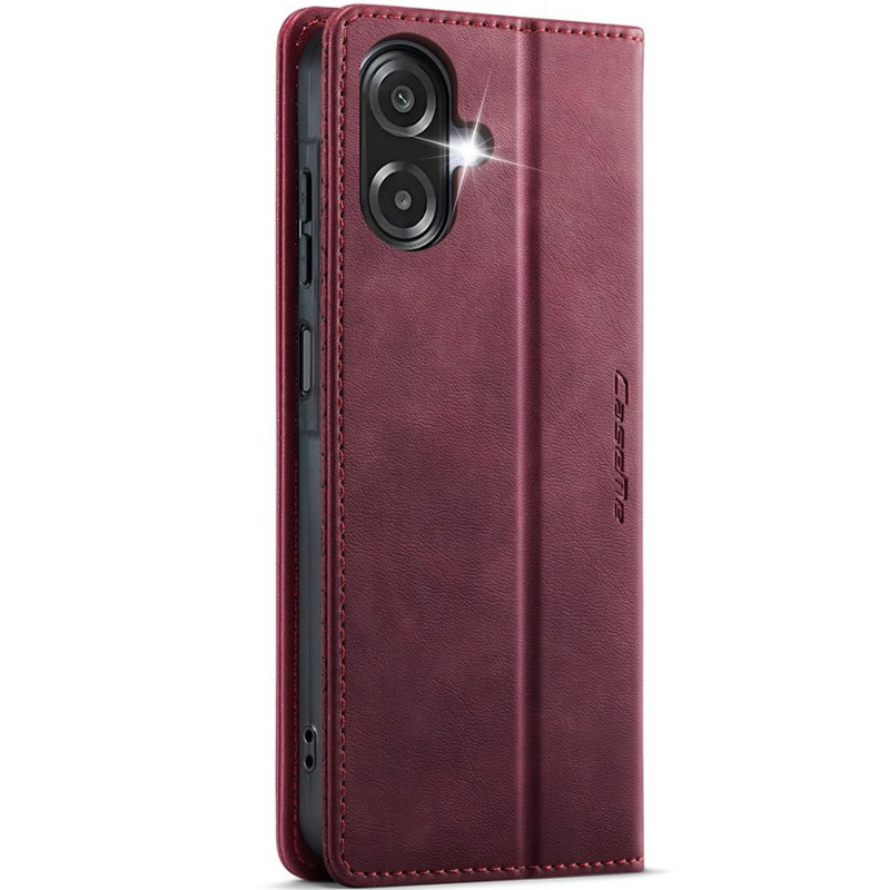Фото Шкіряний чохол-книжка CaseMe Velvet Matte для Samsung Galaxy A07 4G / A08 / A06 (Red) на vchehle.ua