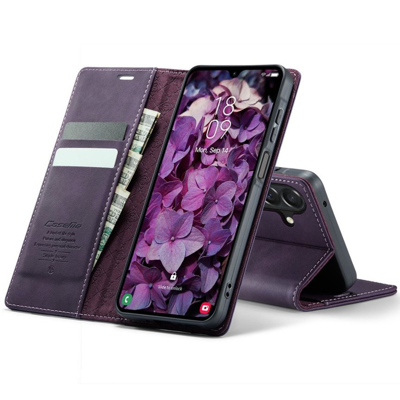 Фото Кожаный чехол-книжка CaseMe Velvet Matte для Samsung Galaxy S26 FE (Purple) в магазине vchehle.ua