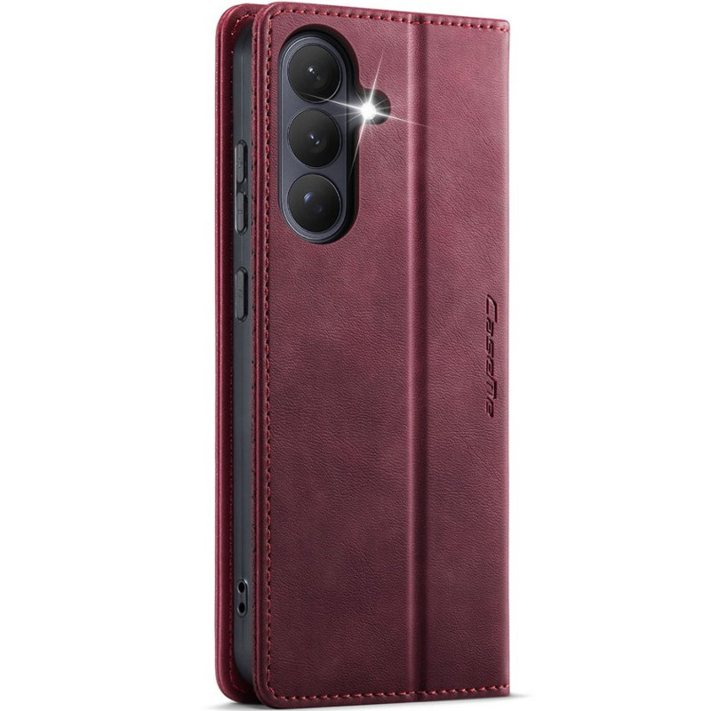Фото Кожаный чехол-книжка CaseMe Velvet Matte для Samsung Galaxy S26 FE (Red) на vchehle.ua