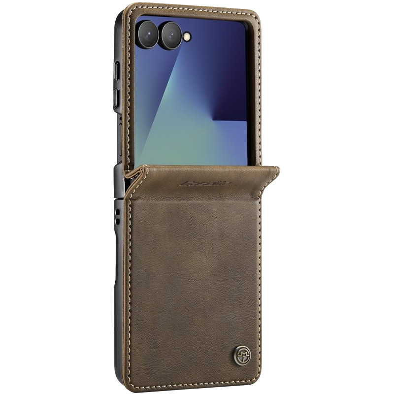 Кожаный чехол-книжка CaseMe Velvet Matte для Samsung Galaxy Z Flip8 (Coffee)