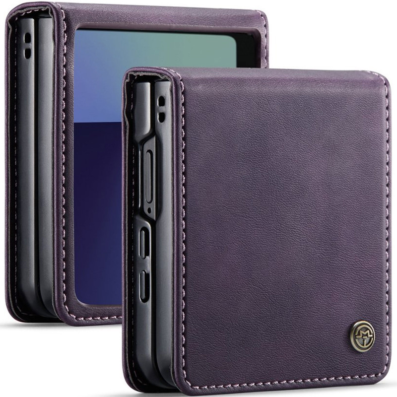 Фото Кожаный чехол-книжка CaseMe Velvet Matte для Samsung Galaxy Z Flip8 (Purple) на vchehle.ua