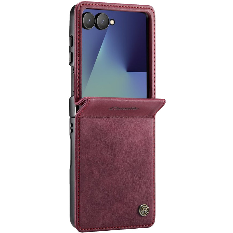 Кожаный чехол-книжка CaseMe Velvet Matte для Samsung Galaxy Z Flip8 (Red)