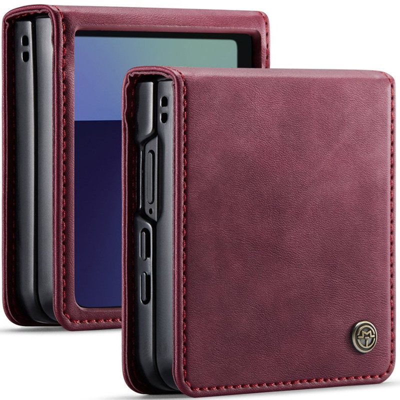 Фото Кожаный чехол-книжка CaseMe Velvet Matte для Samsung Galaxy Z Flip8 (Red) на vchehle.ua