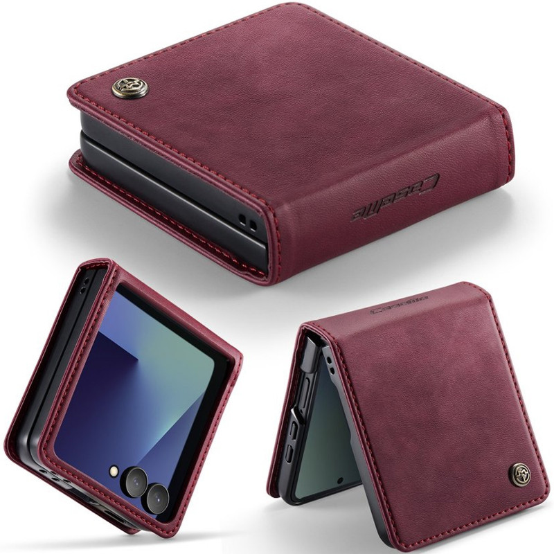 Фото Кожаный чехол-книжка CaseMe Velvet Matte для Samsung Galaxy Z Flip8 (Red) в магазине vchehle.ua