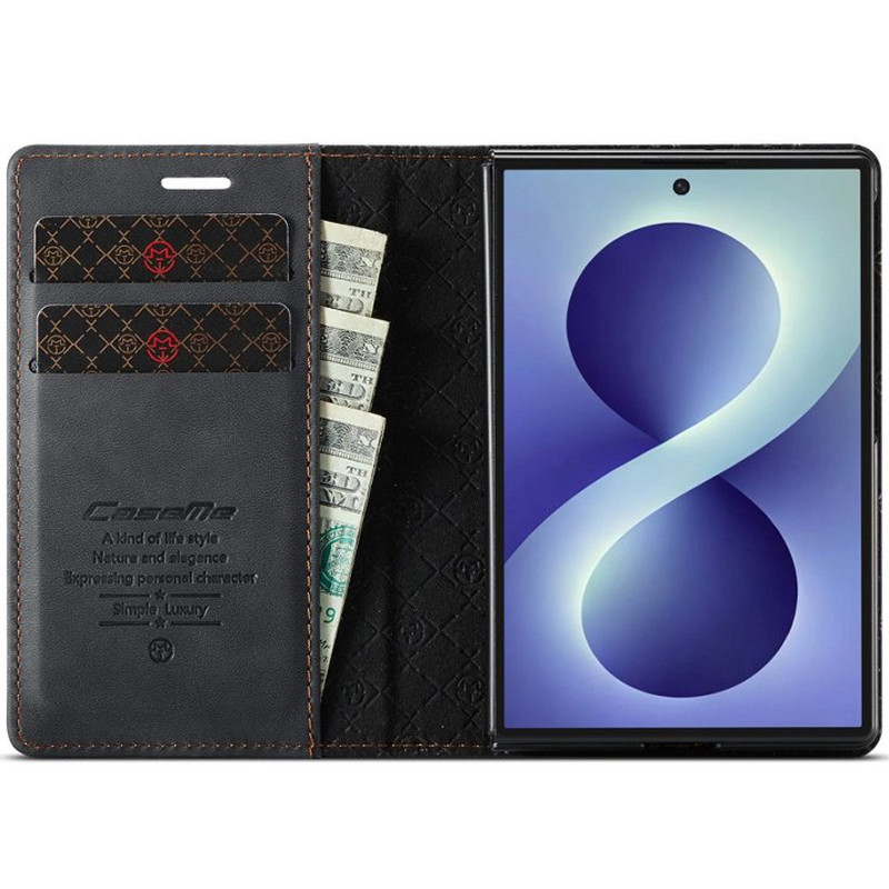Кожаный чехол-книжка CaseMe Velvet Matte для Samsung Galaxy Z Fold8 (Black) в магазине vchehle.ua