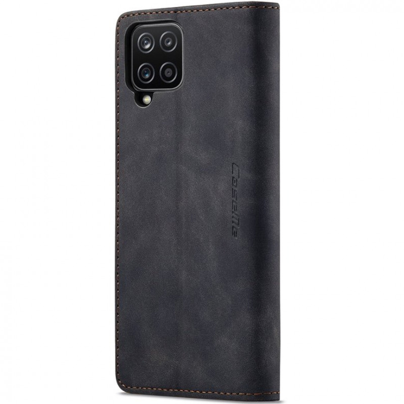 Фото Шкіряний чохол-книжка CaseMe Velvet Nubuck на Samsung Galaxy A12 / M12 (Black) в маназині vchehle.ua