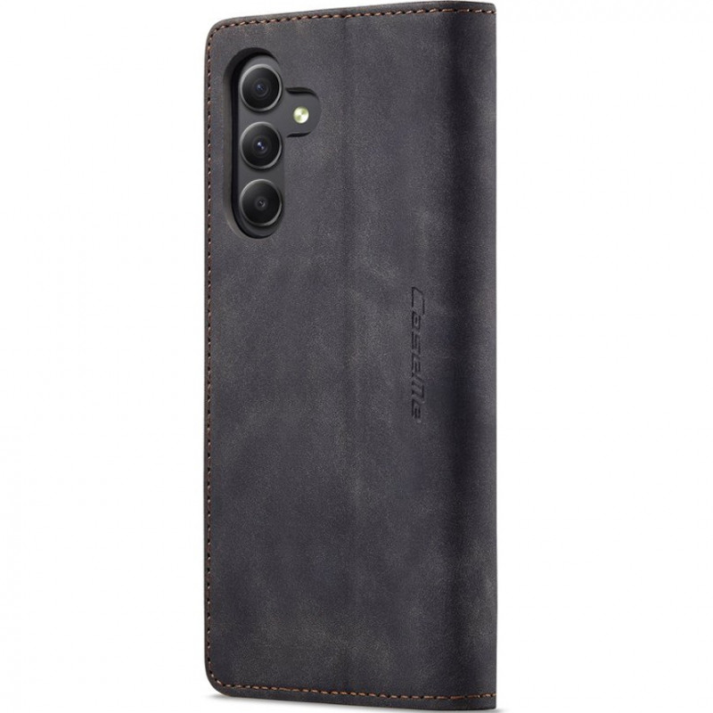 Купить Кожаный чехол-книжка CaseMe Velvet Nubuck для Samsung Galaxy A24 4G (Black) на vchehle.ua