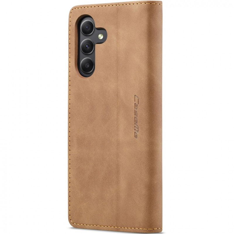 Кожаный чехол-книжка CaseMe Velvet Nubuck для Samsung Galaxy A24 4G (Brown) в магазине vchehle.ua