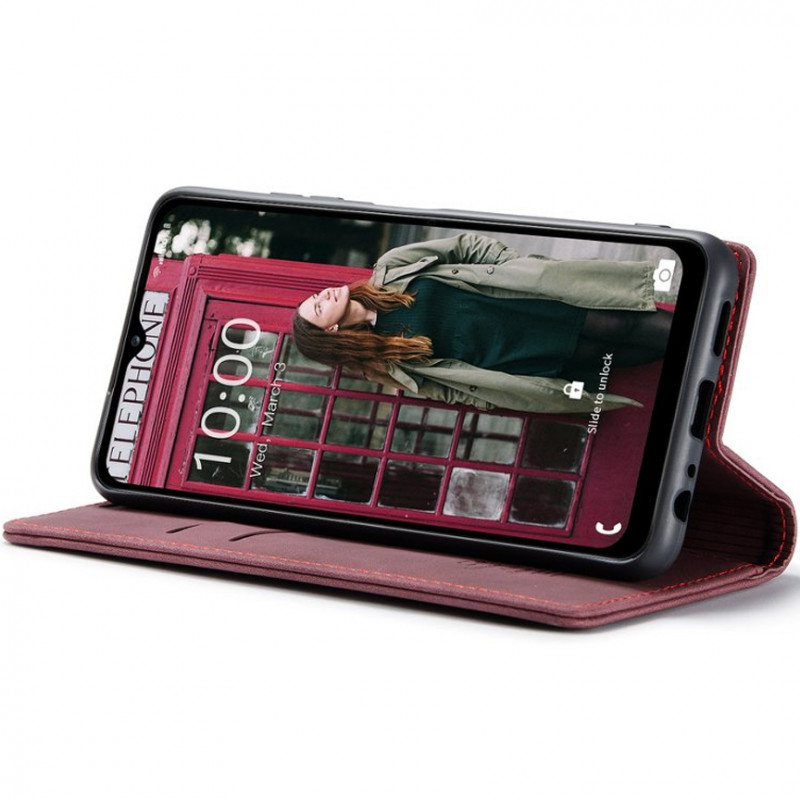 Фото Кожаный чехол-книжка CaseMe Velvet Nubuck для Samsung Galaxy A24 4G (Red) в магазине vchehle.ua