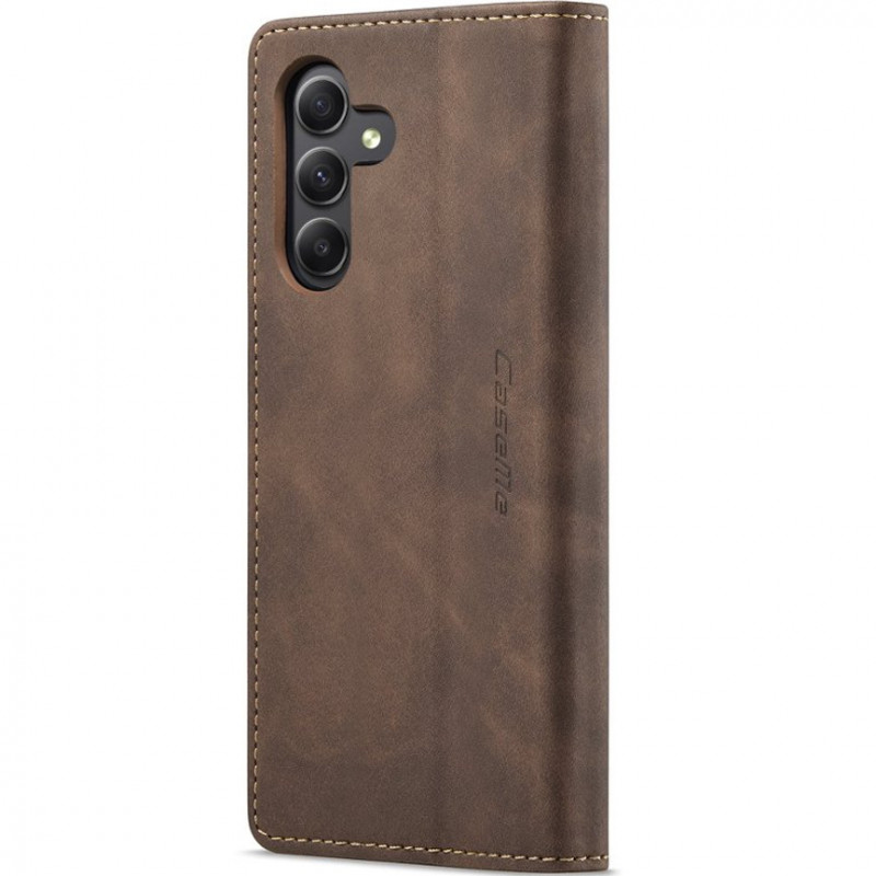 Кожаный чехол-книжка CaseMe Velvet Nubuck для Samsung Galaxy A25 5G (Coffee) в магазине vchehle.ua