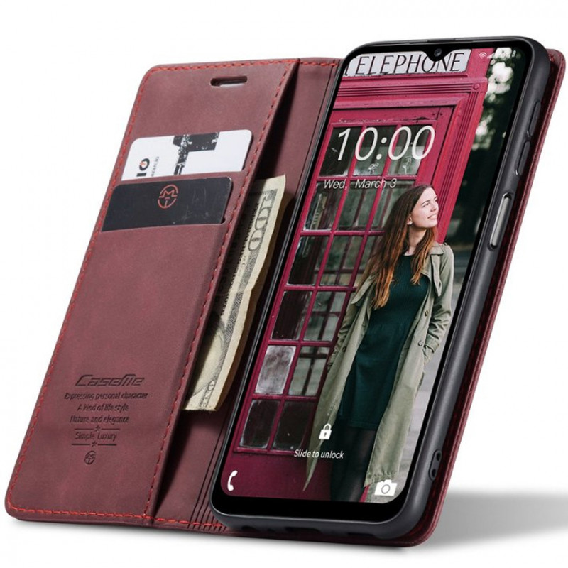 Кожаный чехол-книжка CaseMe Velvet Nubuck для Samsung Galaxy A25 5G (Red) в магазине vchehle.ua