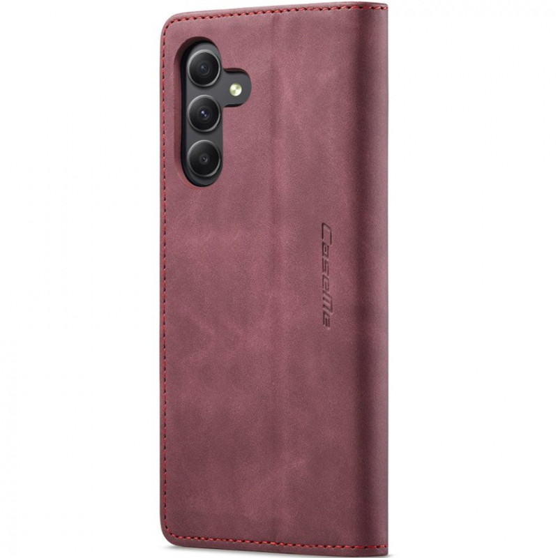 Купить Кожаный чехол-книжка CaseMe Velvet Nubuck для Samsung Galaxy A25 5G (Red) на vchehle.ua