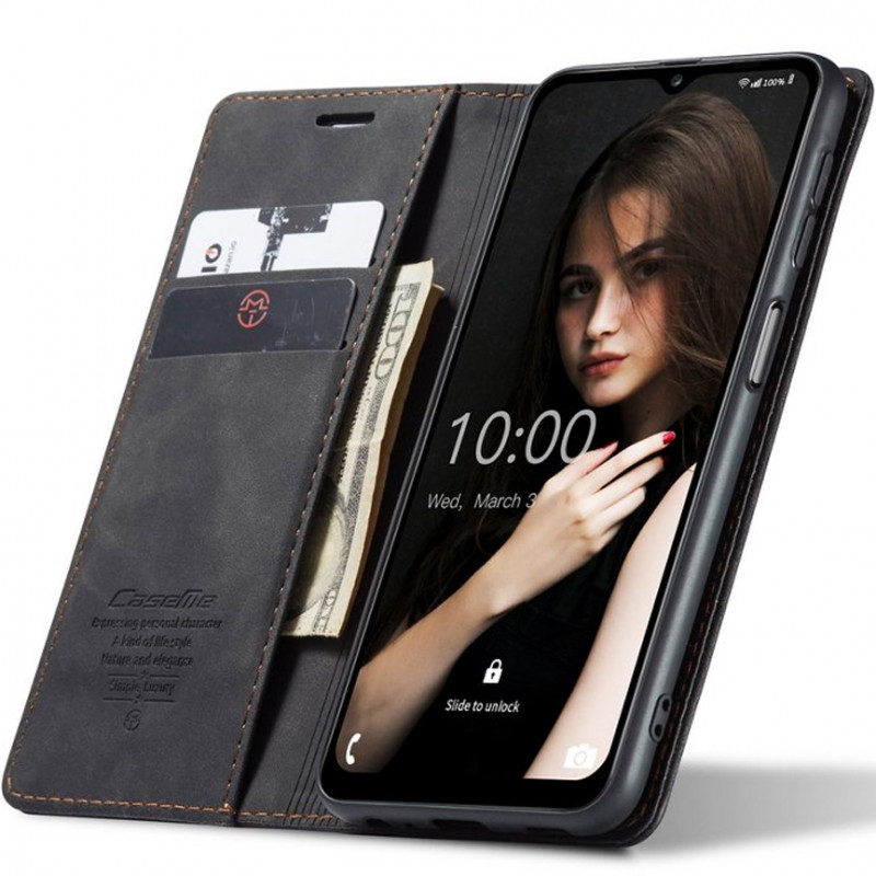 Кожаный чехол-книжка CaseMe Velvet Nubuck для Samsung Galaxy A27 (Black) в магазине vchehle.ua