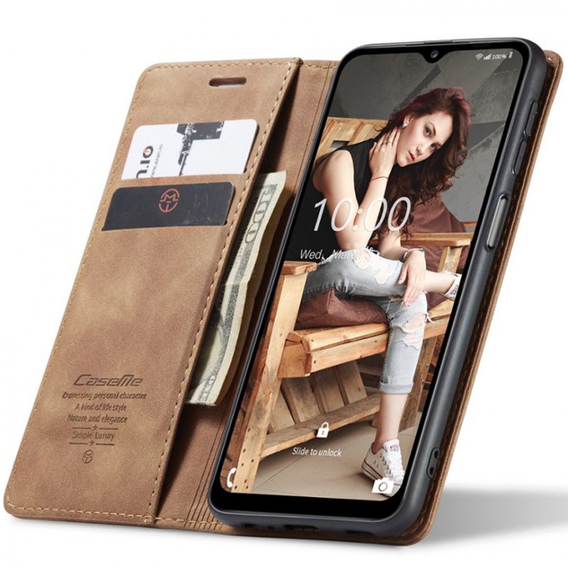 Фото Кожаный чехол-книжка CaseMe Velvet Nubuck для Samsung Galaxy A27 (Brown) в магазине vchehle.ua