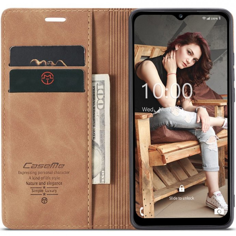 Фото Кожаный чехол-книжка CaseMe Velvet Nubuck для Xiaomi Redmi 15C (Global) / Poco C85 (Global) (Brown) на vchehle.ua