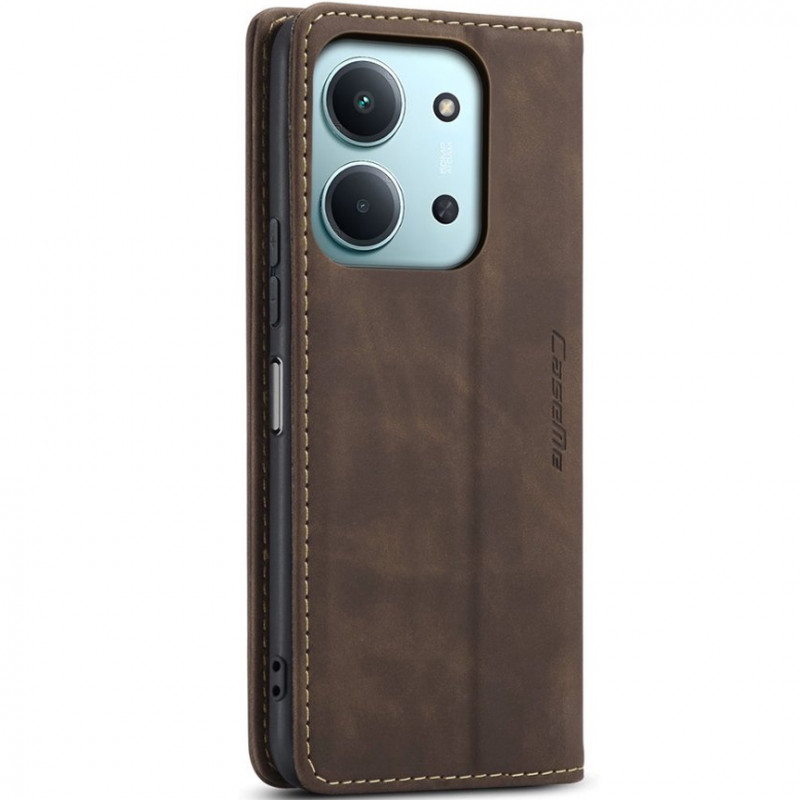 Кожаный чехол-книжка CaseMe Velvet Nubuck для Xiaomi Redmi 15C (Global) / Poco C85 (Global) (Coffee) в магазине vchehle.ua