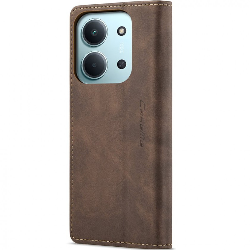 Купить Кожаный чехол-книжка CaseMe Velvet Nubuck для Xiaomi Redmi 15C (Global) / Poco C85 (Global) (Coffee) на vchehle.ua