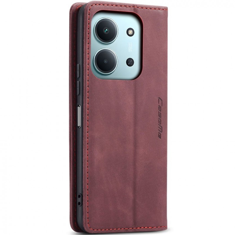 Кожаный чехол-книжка CaseMe Velvet Nubuck для Xiaomi Redmi 15C (Global) / Poco C85 (Global) (Red) в магазине vchehle.ua