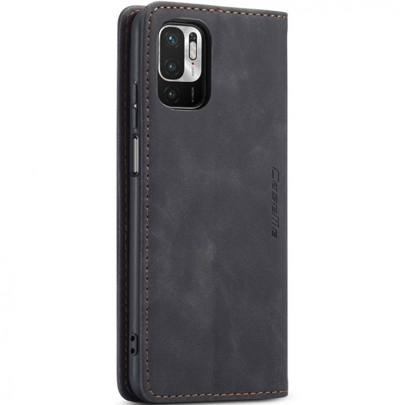 Купить Кожаный чехол-книжка CaseMe Velvet Nubuck для Xiaomi Redmi Note 10 / Note 10s (Black) на vchehle.ua