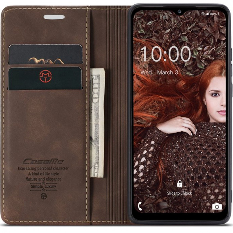 Фото Кожаный чехол-книжка CaseMe Velvet Nubuck для Xiaomi Redmi Note 10 / Note 10s (Coffee) на vchehle.ua