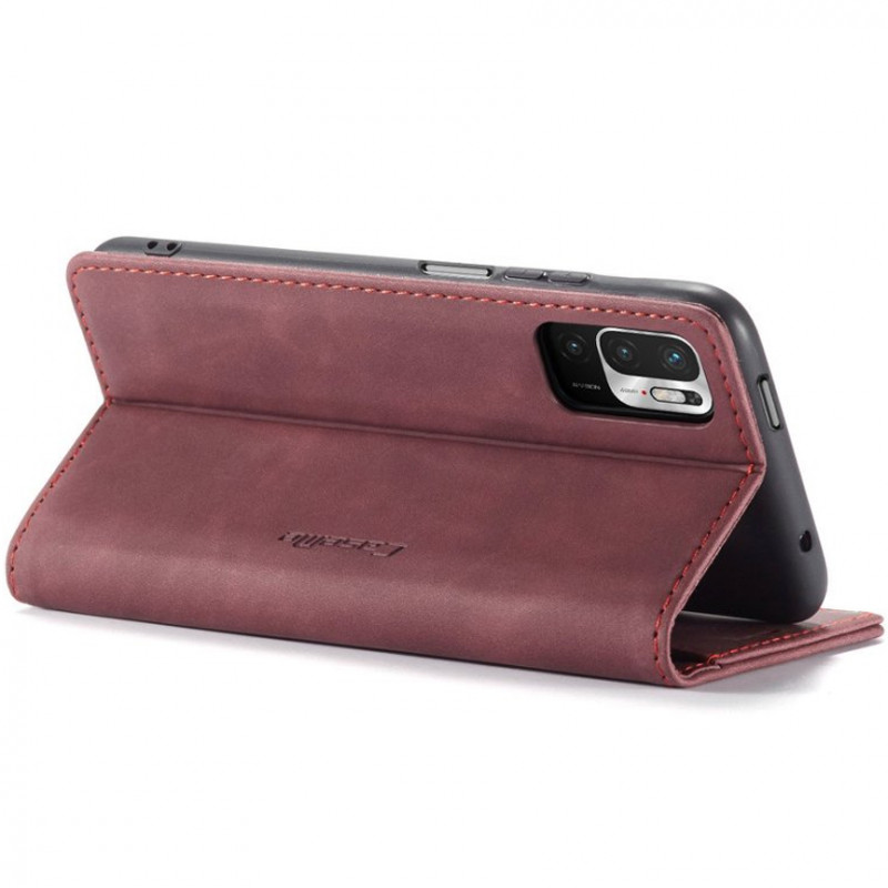 Кожаный чехол-книжка CaseMe Velvet Nubuck для Xiaomi Redmi Note 10 / Note 10s (Red) в магазине vchehle.ua