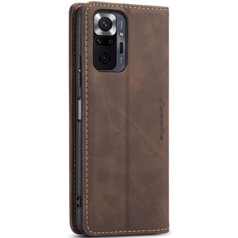 Купить Кожаный чехол-книжка CaseMe Velvet Nubuck для Xiaomi Redmi Note 10 Pro / 10 Pro Max (Coffee) на vchehle.ua