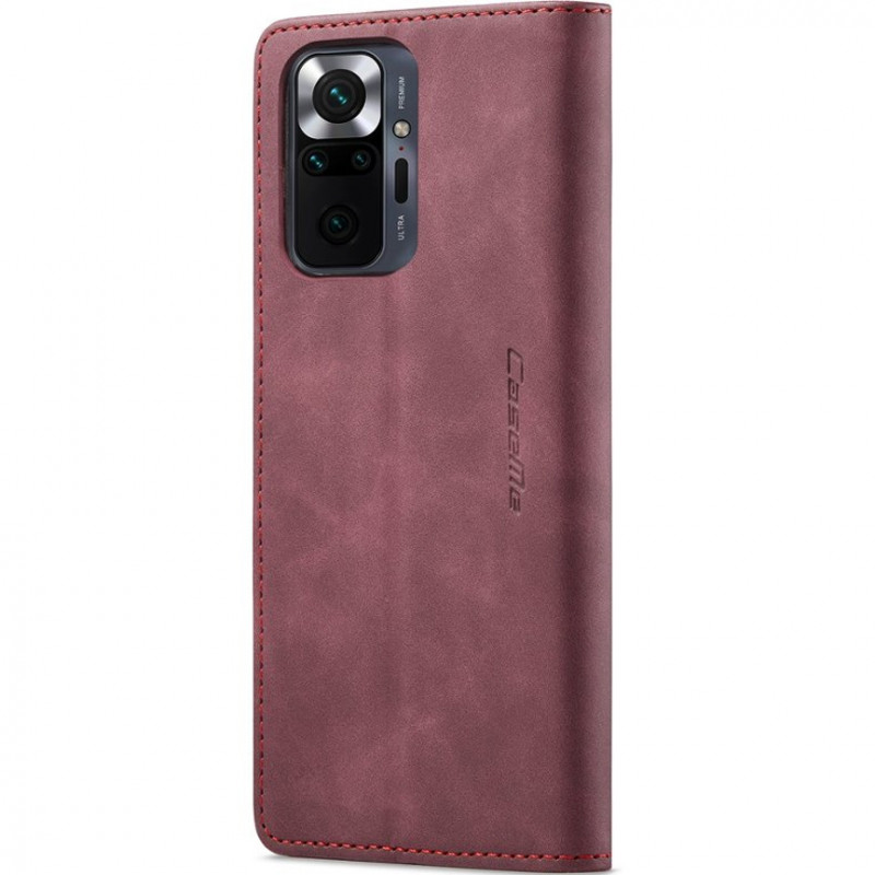 Кожаный чехол-книжка CaseMe Velvet Nubuck для Xiaomi Redmi Note 10 Pro / 10 Pro Max (Red) в магазине vchehle.ua