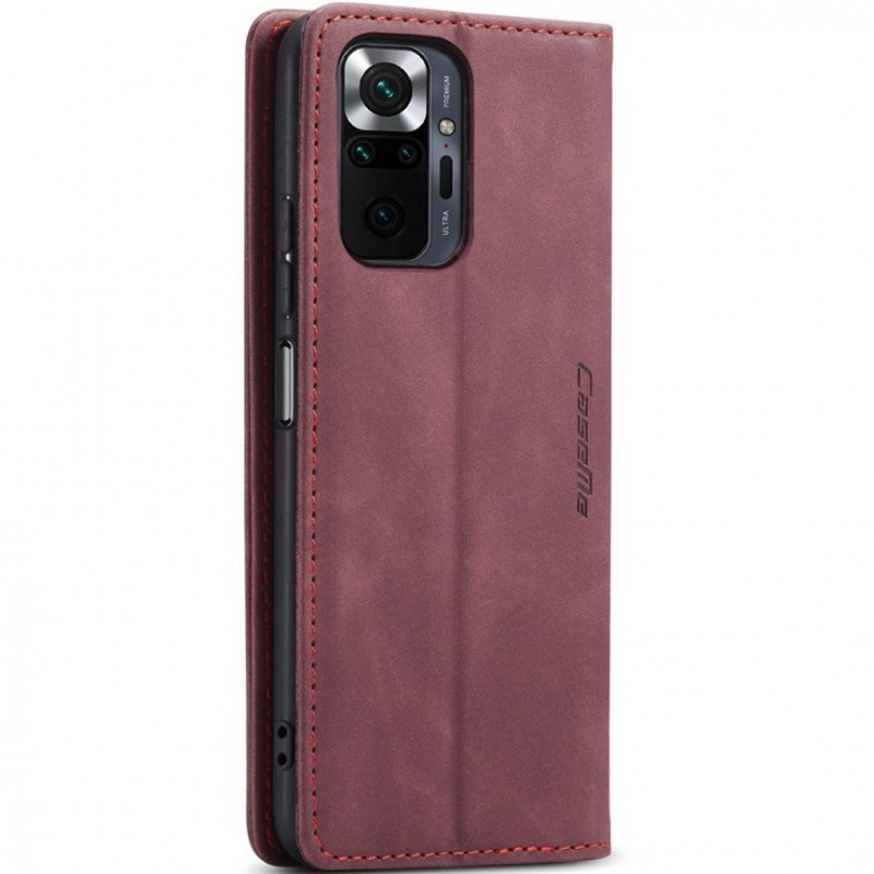 Купить Кожаный чехол-книжка CaseMe Velvet Nubuck для Xiaomi Redmi Note 10 Pro / 10 Pro Max (Red) на vchehle.ua