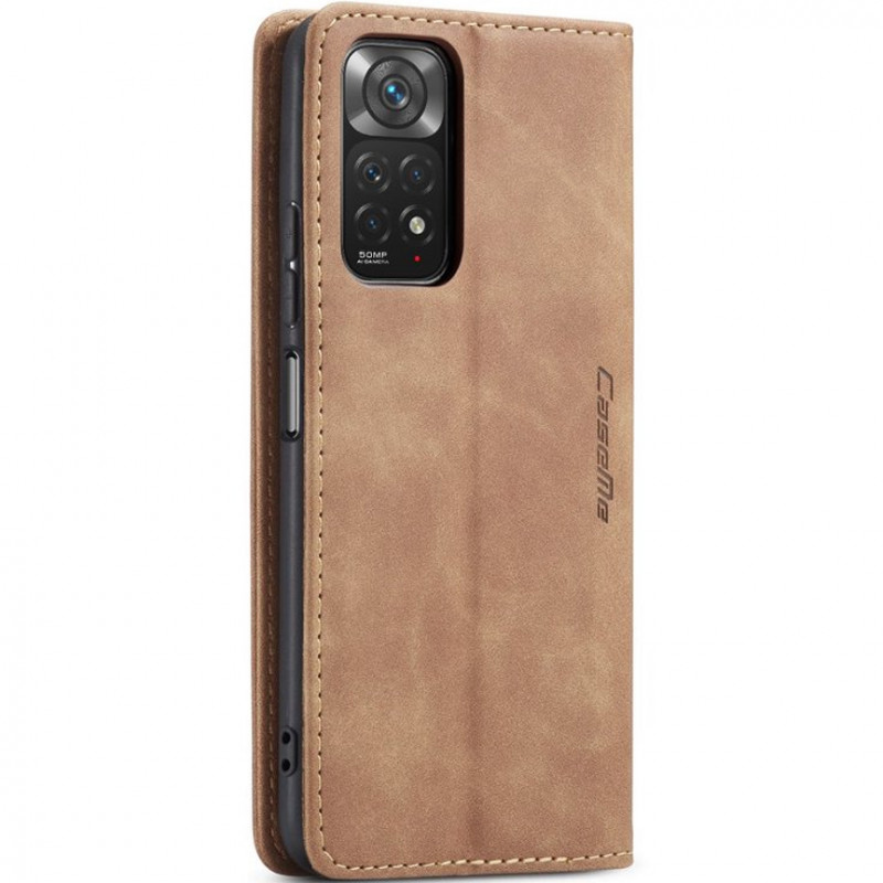 Купить Кожаный чехол-книжка CaseMe Velvet Nubuck для Xiaomi Redmi Note 11 (Global) / Note 11S (Brown) на vchehle.ua