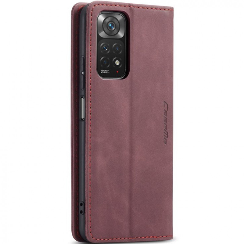 Купить Кожаный чехол-книжка CaseMe Velvet Nubuck для Xiaomi Redmi Note 11 (Global) / Note 11S (Red) на vchehle.ua