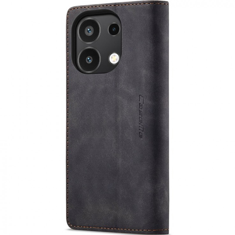 Кожаный чехол-книжка CaseMe Velvet Nubuck для Xiaomi Redmi Note 13 4G (Black) в магазине vchehle.ua