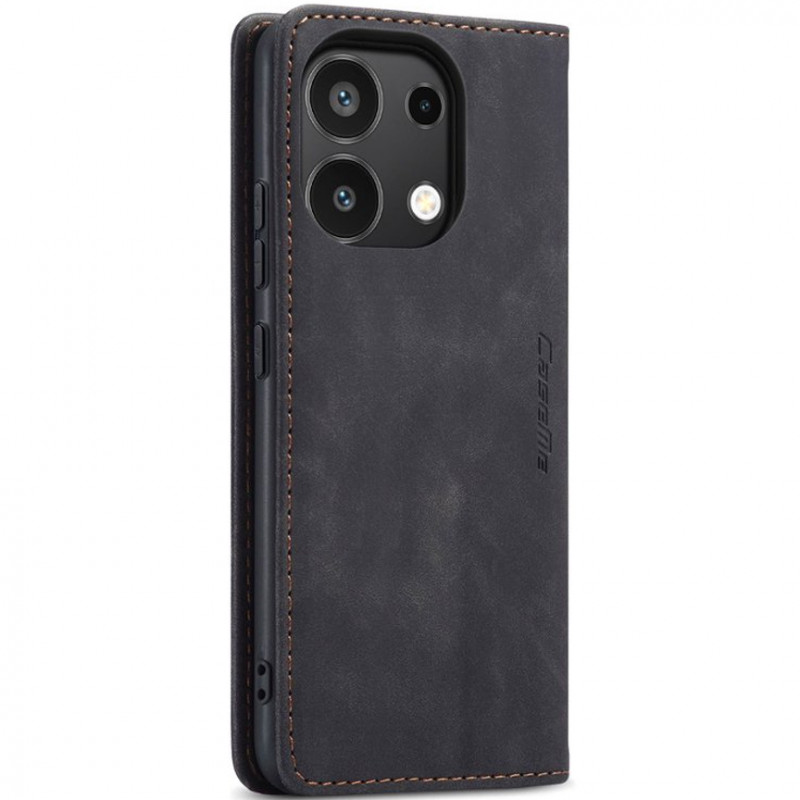 Купить Кожаный чехол-книжка CaseMe Velvet Nubuck для Xiaomi Redmi Note 13 4G (Black) на vchehle.ua