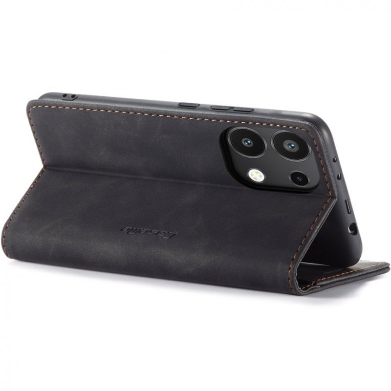 Заказать Кожаный чехол-книжка CaseMe Velvet Nubuck для Xiaomi Redmi Note 13 4G (Black) на vchehle.ua