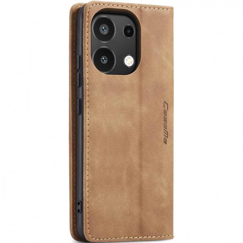 Купить Кожаный чехол-книжка CaseMe Velvet Nubuck для Xiaomi Redmi Note 13 4G (Brown) на vchehle.ua