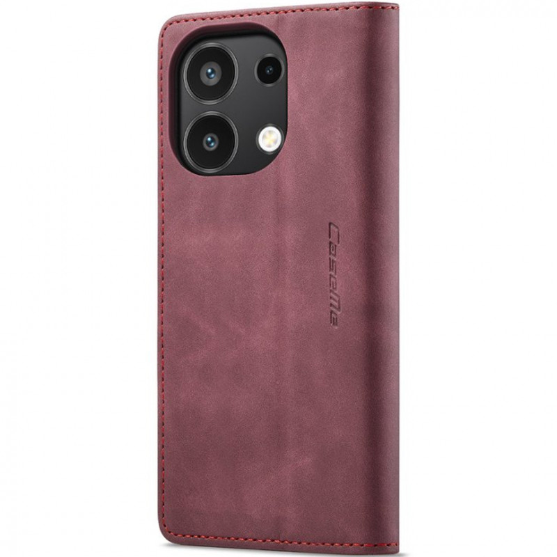 Кожаный чехол-книжка CaseMe Velvet Nubuck для Xiaomi Redmi Note 13 4G (Red) в магазине vchehle.ua