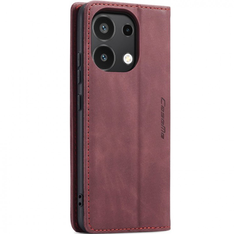 Купить Кожаный чехол-книжка CaseMe Velvet Nubuck для Xiaomi Redmi Note 13 4G (Red) на vchehle.ua