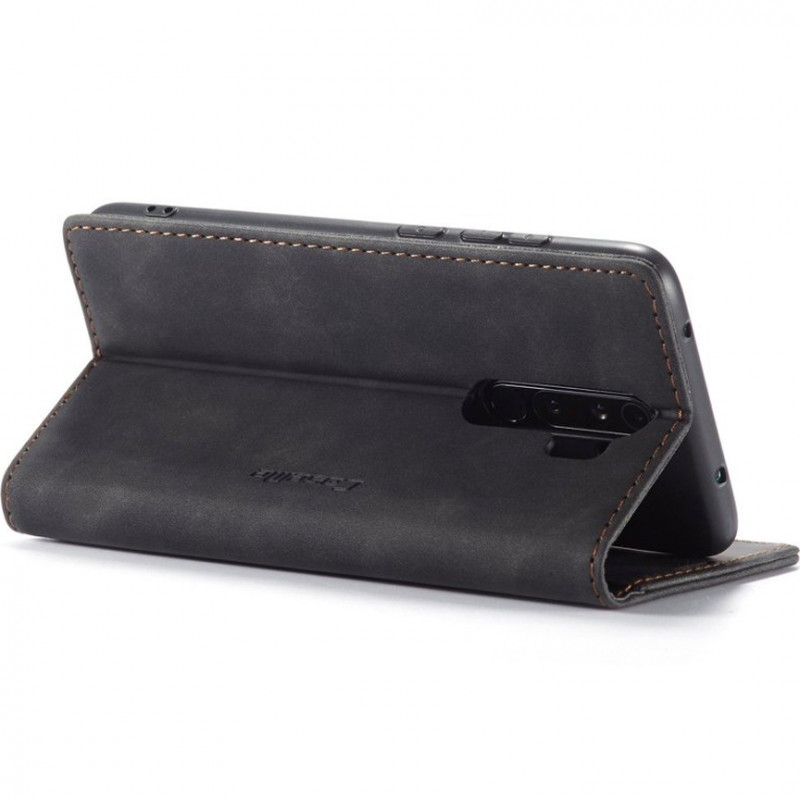 Купить Кожаный чехол-книжка CaseMe Velvet Nubuck для Xiaomi Redmi Note 8 Pro (Black) на vchehle.ua