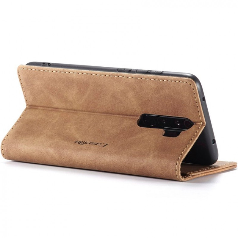 Купить Кожаный чехол-книжка CaseMe Velvet Nubuck для Xiaomi Redmi Note 8 Pro (Brown) на vchehle.ua