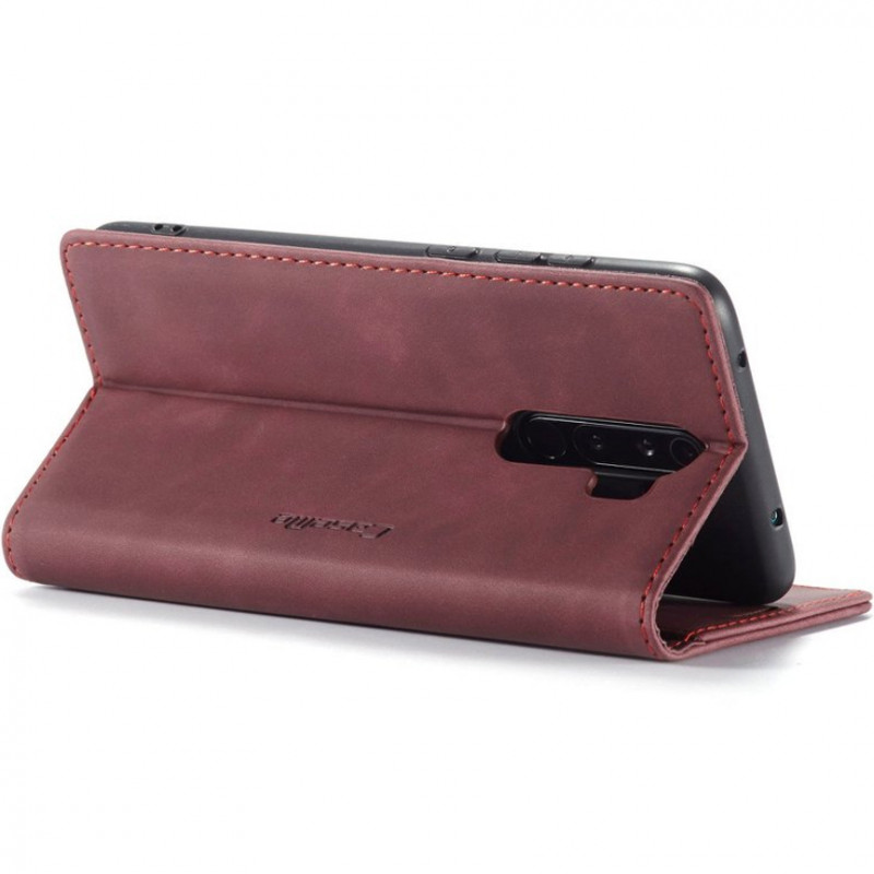 Купить Кожаный чехол-книжка CaseMe Velvet Nubuck для Xiaomi Redmi Note 8 Pro (Red) на vchehle.ua