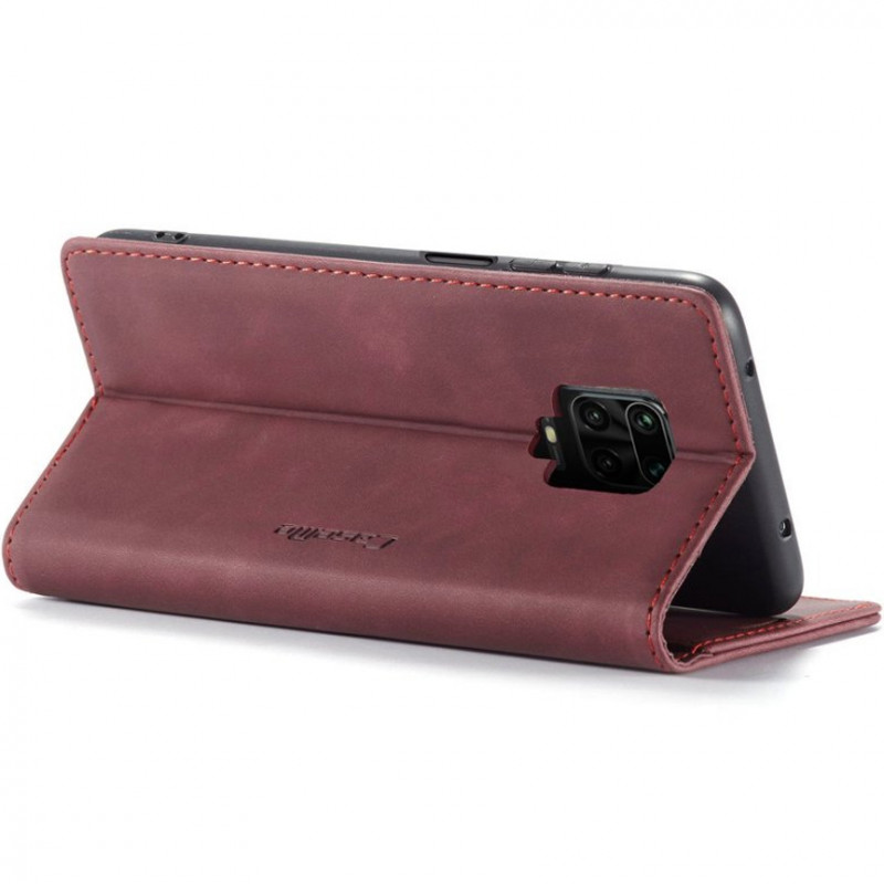 Купить Кожаный чехол-книжка CaseMe Velvet Nubuck для Xiaomi Redmi Note 9s / Note 9 Pro / Note 9 Pro Max (Red) на vchehle.ua