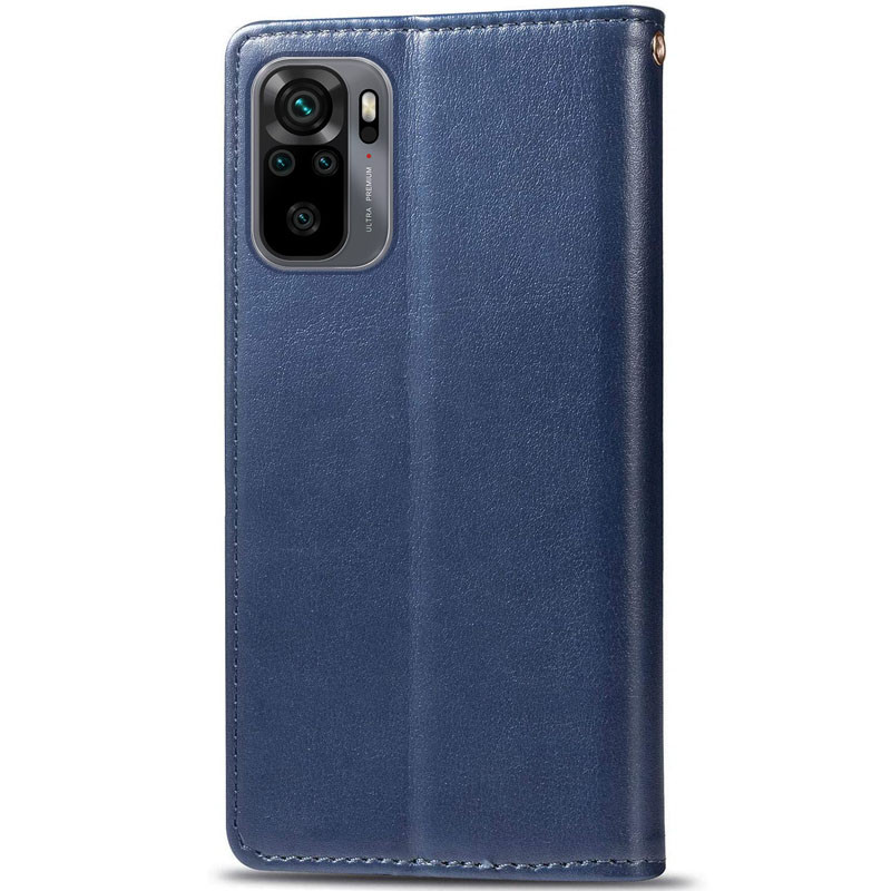 Шкіряний чохол-книжка GETMAN Gallant (PU) для Xiaomi Redmi Note 10 / Note 10s (Синій) в магазині vchehle.ua